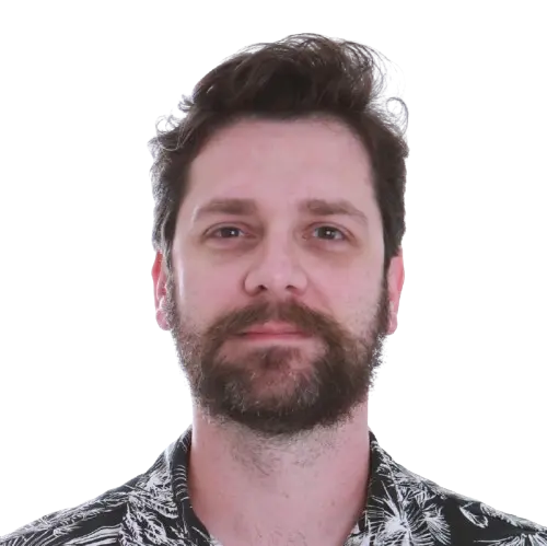 Rapaz de barba com camisa haviana, topete e zero estilo!